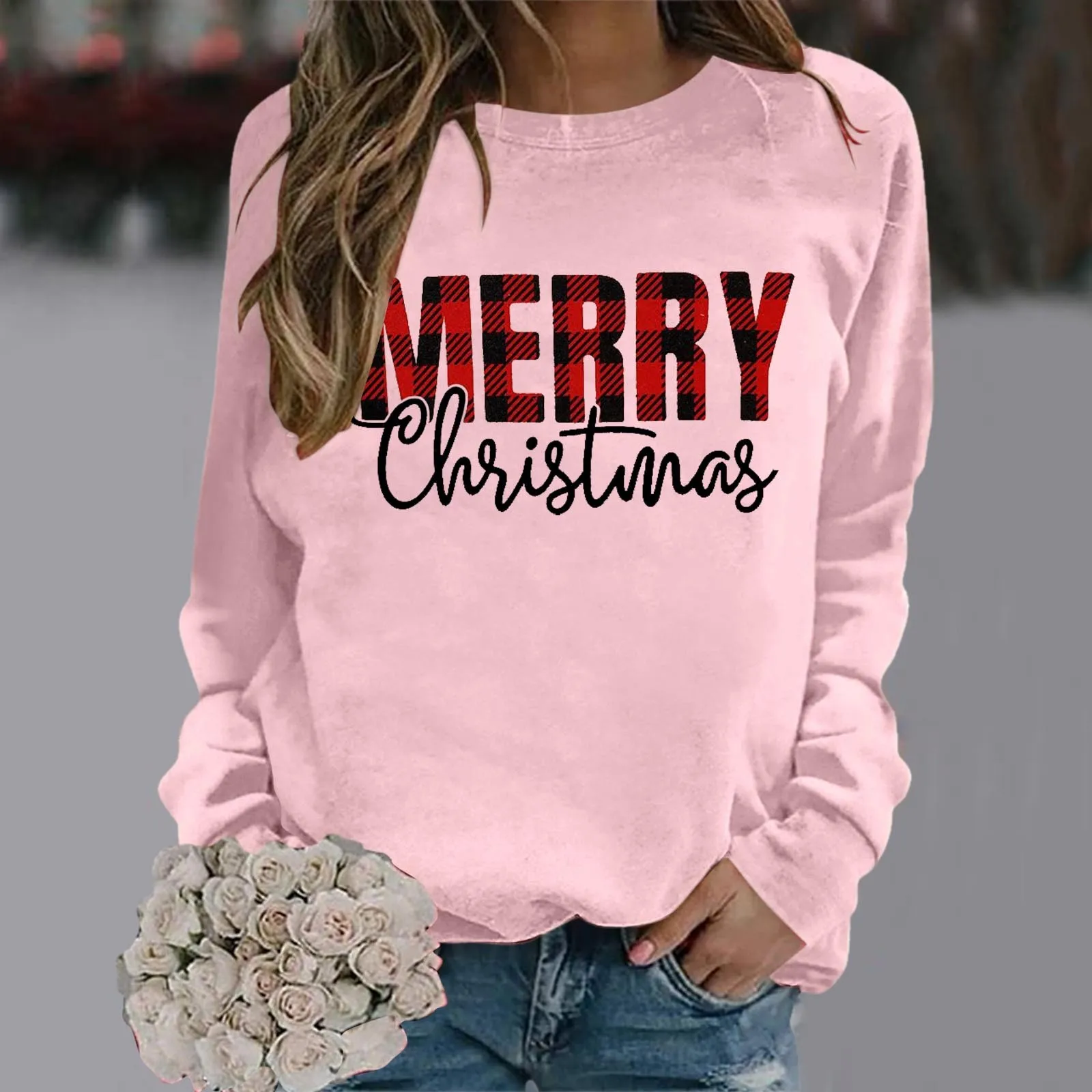 

Christmas Woman Pullover Sweatshirt Autumn Winter Hoodies Tops Female O-neck Casual Christmas Sweatshirts Xmas Clothing Ladies