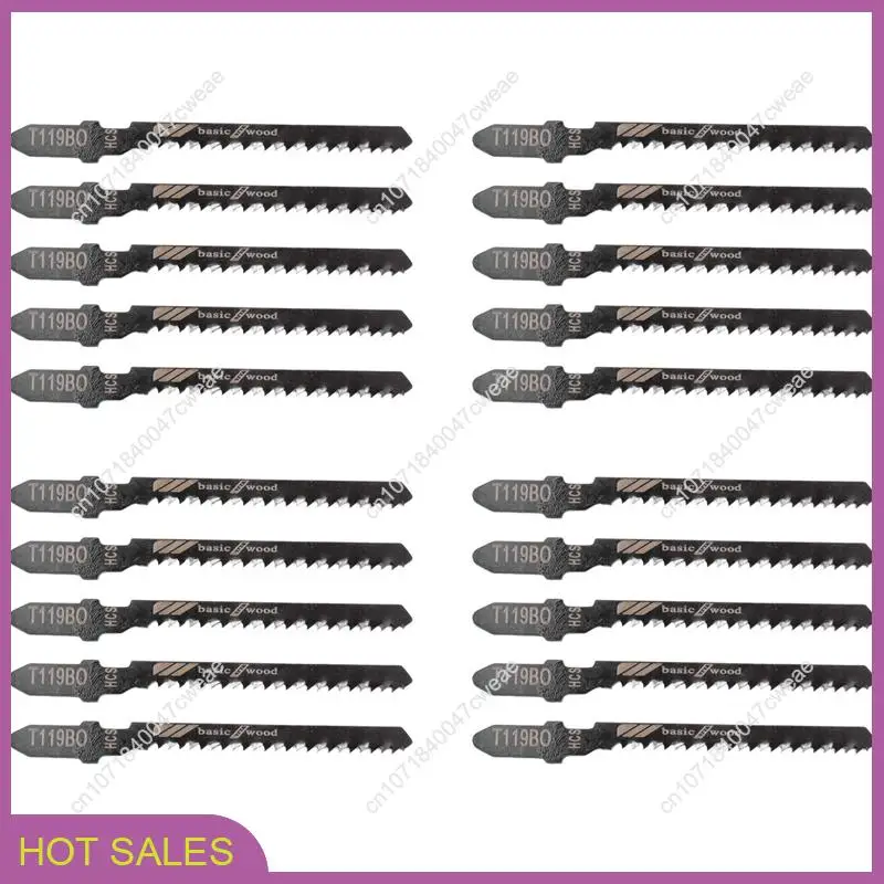 

80-Piece T119BO 12 TPI Assorted T-Shank Scrolling Jig Saw Blades Set For Precision Cutting Wood-A98U