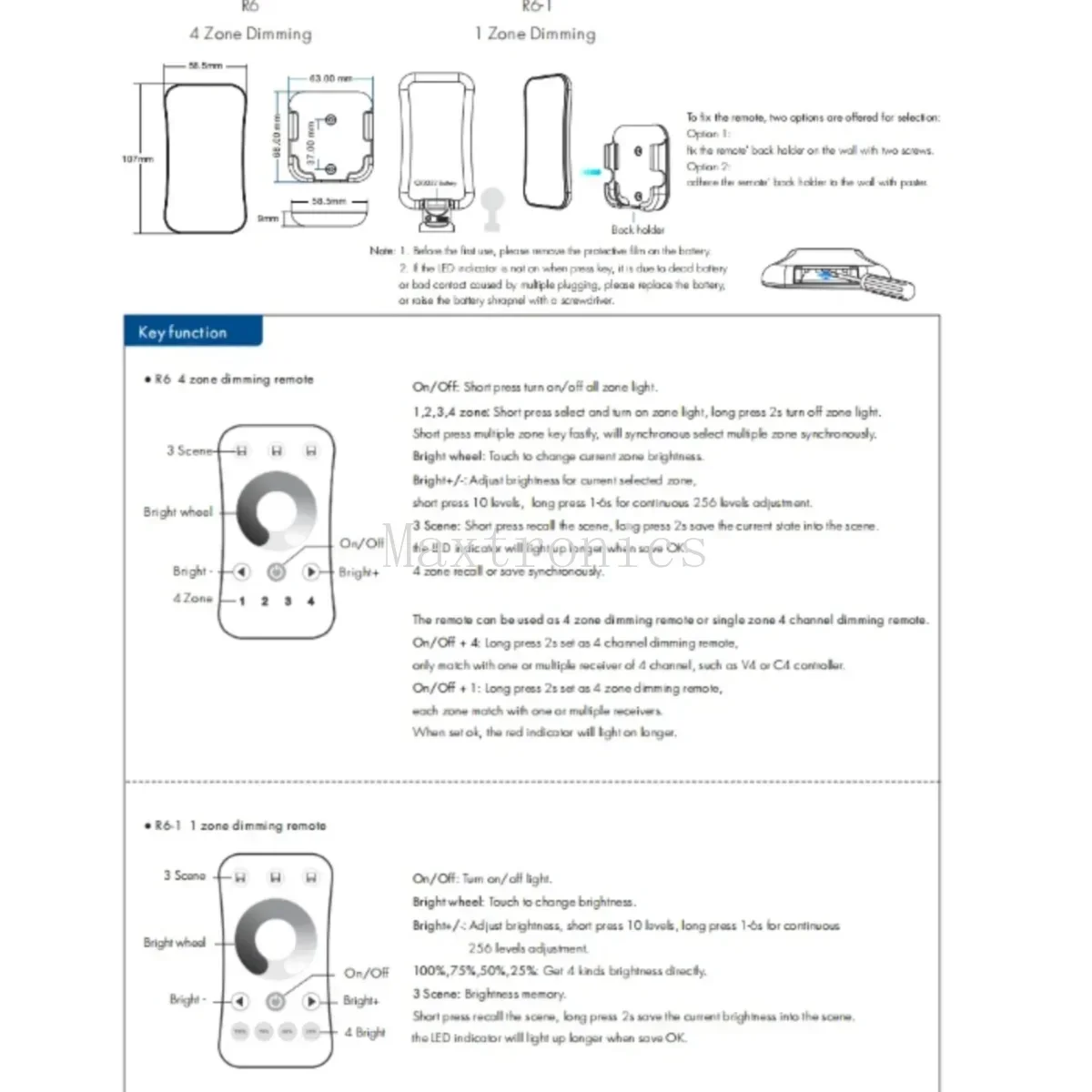 S1-B(WZ) Tuya ZigBee LED Dimmer AC Triac Dimmer 2.4G nirkabel RF pengendali jarak jauh tombol tekan pintar Dimmer R1 R6 R11 untuk Strip LED