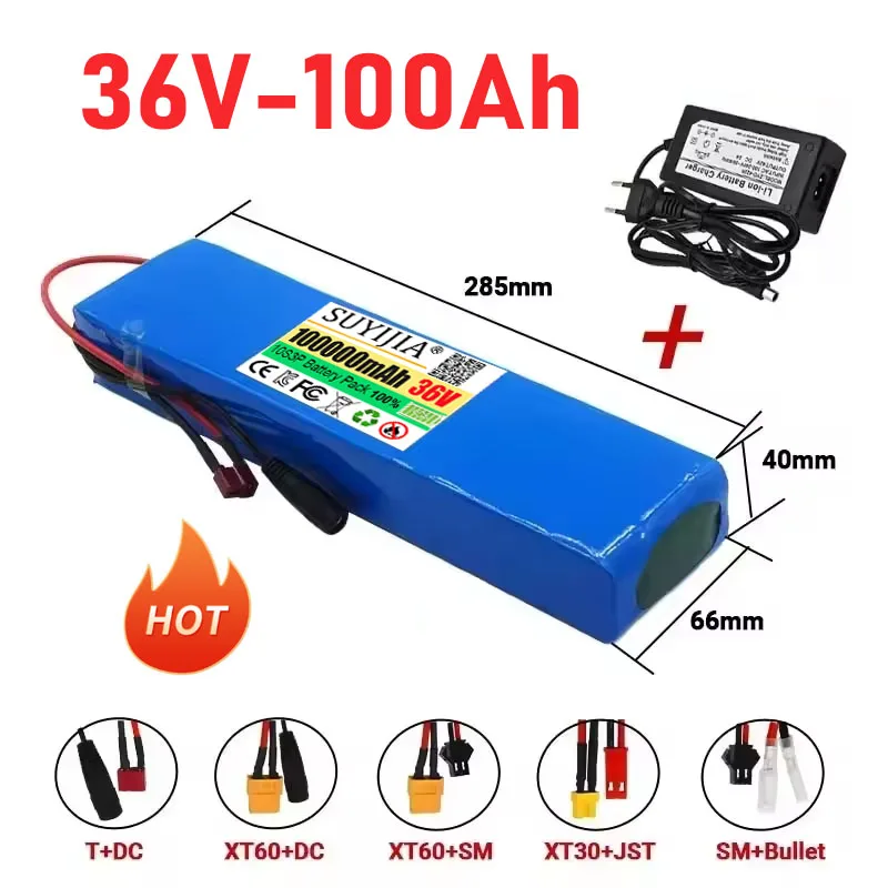 

36 В 100 Ач 18650 литиевый аккумулятор 10S3P 1000 Вт модифицированный велосипедный скутер электромобиль с BMS