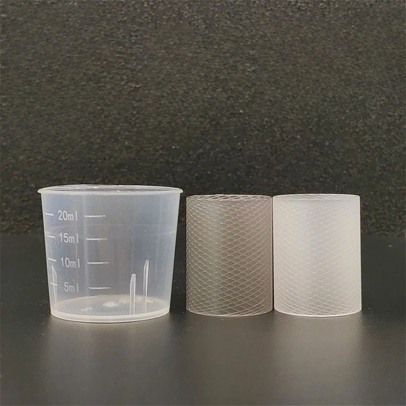 Knurling Plastic Straight Tube Measuring Cup Kitchen and Laboratory Implement