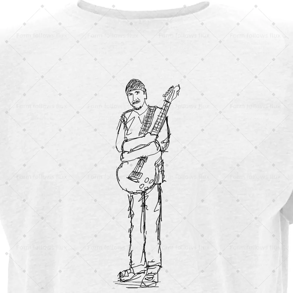 

2026 men T-Shirt Hoodie Hand Drawn Comic style The Edge – U2 Rock Guitarist Rock Unisex S-6XL Plus Size Friendly