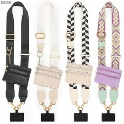 Adjustable Phone Strap With Zippered Pouch Mobile Lanyard Crossbody Cord Rope Wallet Anti-lost Chain Bag For Women Girl Gift