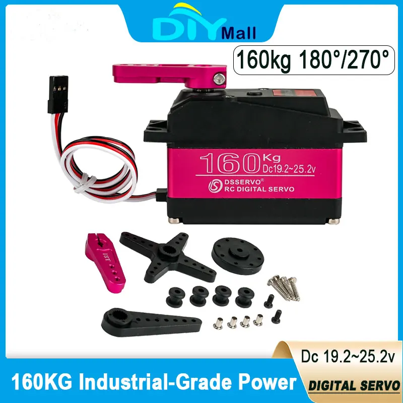 

DS51160 160KG 24V High Torque Digital Servo IP66 Waterproof 180° 270° for 1:5 RC Car Robot Arm Industrial Automation Heavy Duty