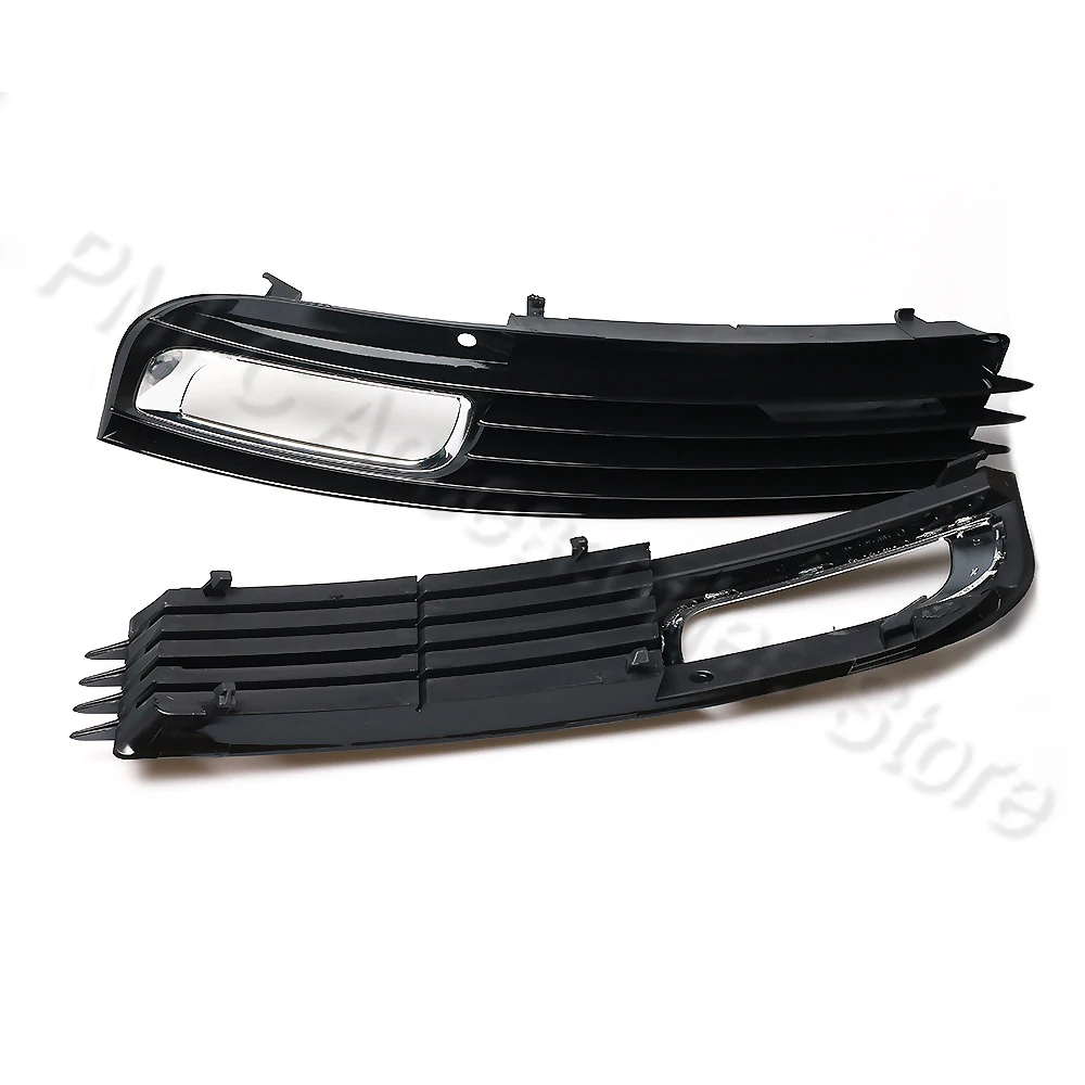PMFC Fog Light Grille Front Bumper Fog Light Frame Grille Lower Grille For Audi A8 D3 2008 2009 2010 4E0807681AN 4E0807682AN