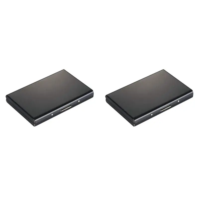 

Металлический держатель для карт TEXU 2X, ультратонкий кошелек из нержавеющей стали с защитой от RFID, черный