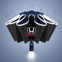 Automatic Umbrella with LED Reflective Strip Rain Wind Umbrella For Honda Fit Civic Accord 7 8 9 10 Pilot City Jazz CRV HRV