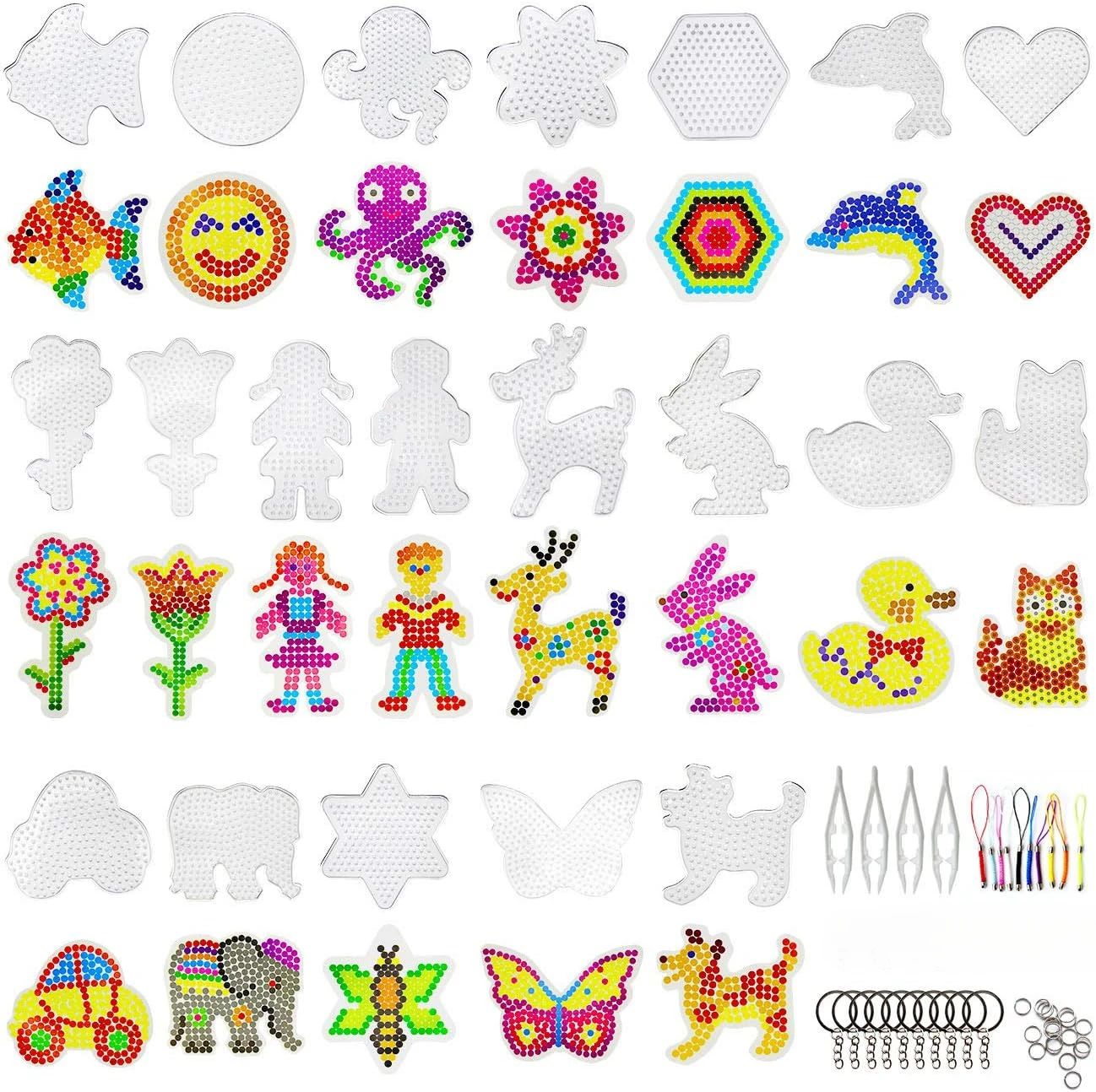 20 SZTUK 5 mm koralików bezpiecznikowych przezroczystych koralików Perler Hama Pegboardów Pęsety Wiszące Sznury Breloki Małe Obręcze dla dzieci DIY Craft Beads
