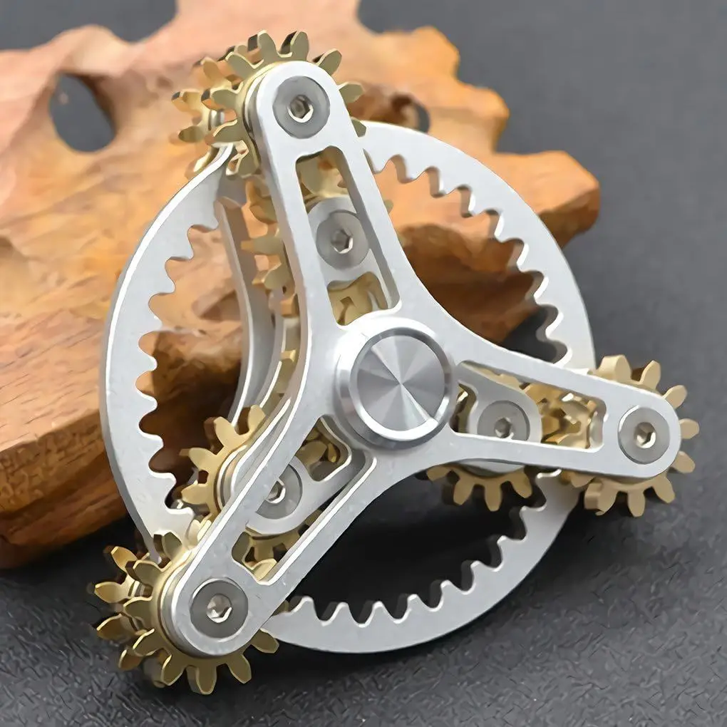 النحاس النقي تململ سبينر التروس الربط تململ الدوران لعبة معدنية لتقوم بها بنفسك اليد سبينر يدور وقت طويل EDC التركيز التأمل كسر سيئة Ha #5