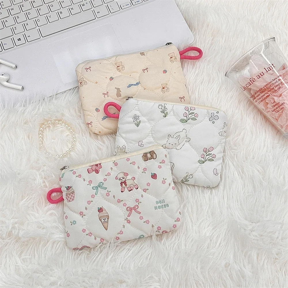 Nuevo Bolsa de cosméticos de dibujos animados, Mini bolsos de maquillaje ligeros multifuncionales, monedero para mujer