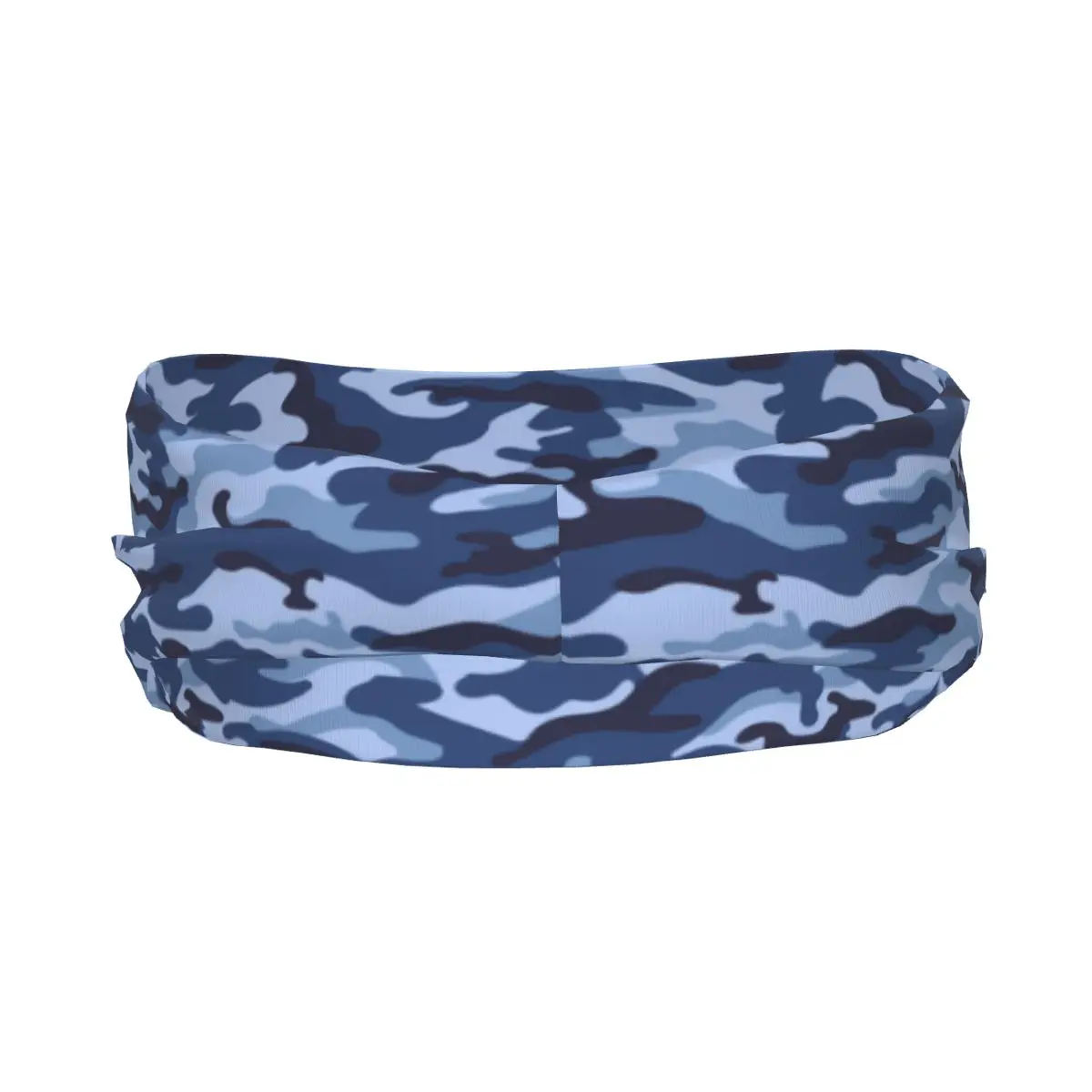 Elastic Sport Sweatband Anti-Slip Camouflage Blue Pattern Headwear Running Yoga Fitness Decor Hair Head Band