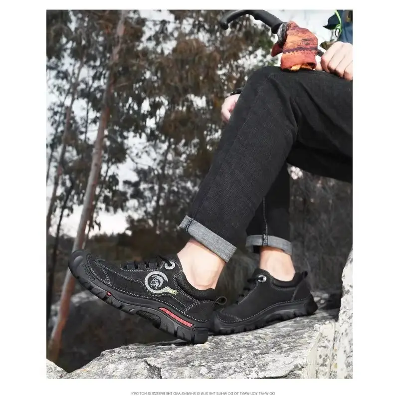 

Мужские новые уличные кроссовки для кемпинга и походов, из натуральной кожи, спортивные, повседневные, для путешествий, прогулок и скалолазания