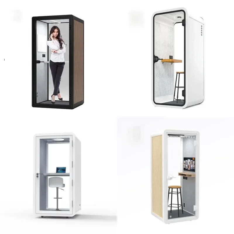Modern Single Soundproof Office Lounge Phone Booth with Acoustic Panel for Office Buildings and Home Use