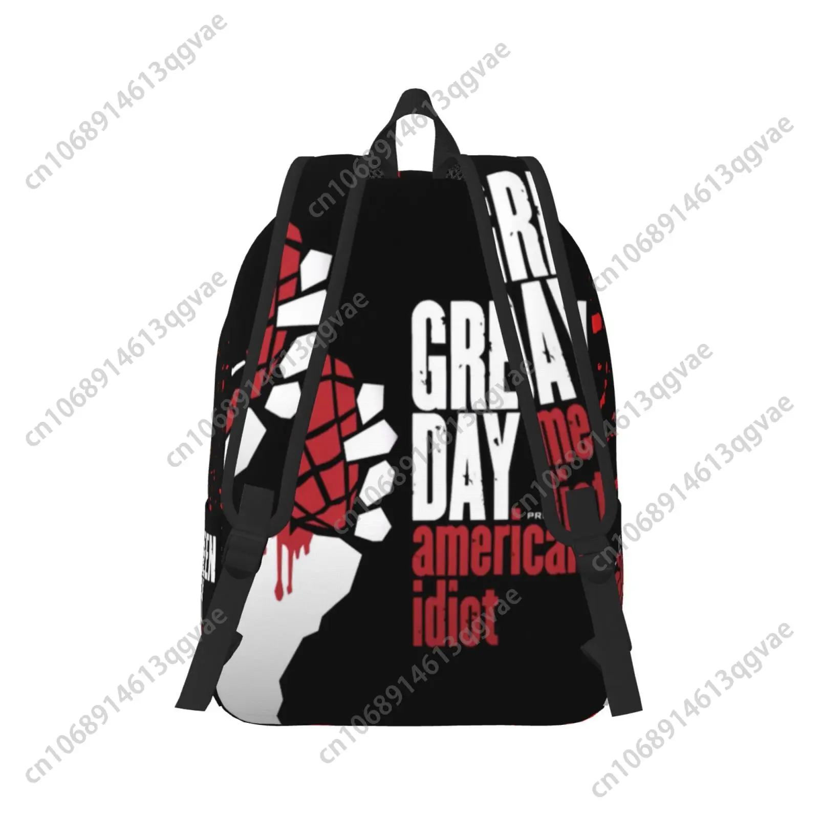 Green Day Punk Rock Band Custom Canvas Lightweight Backpack Fashion Durable Student Men Women Business Daypack