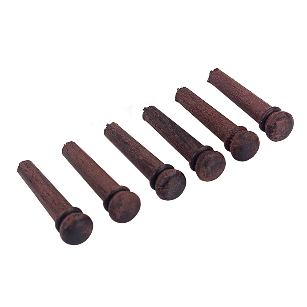 

6 Pcs Rose Wood String Nails Acoustic Guitar Bridge Parts Pins Replacement Bulk