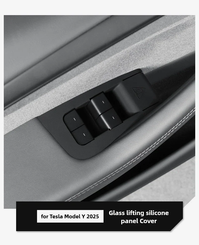 Für Tesla Model Y YL Juniper 2026 2025 Fensterheber-Schalter Schutzabdeckung Heberknopf-Zierleiste Dekorative Abdeckung Auto-Zubehör – Detail 3