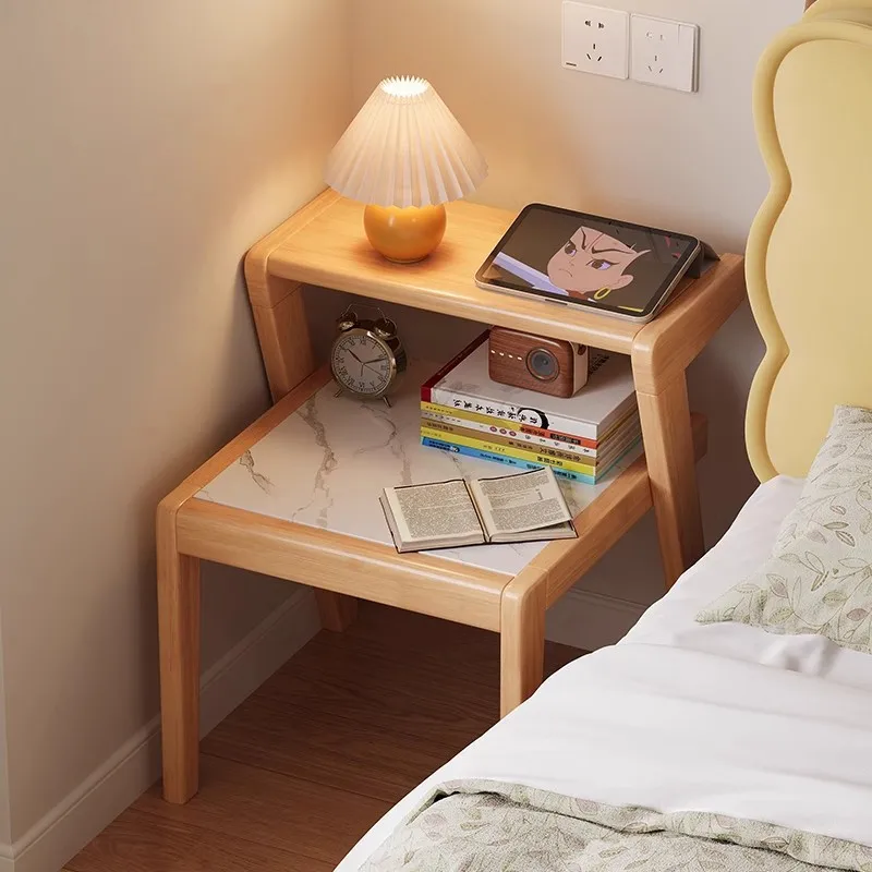 Solid wood simple bedside table, simple sofa edge in the bedroom