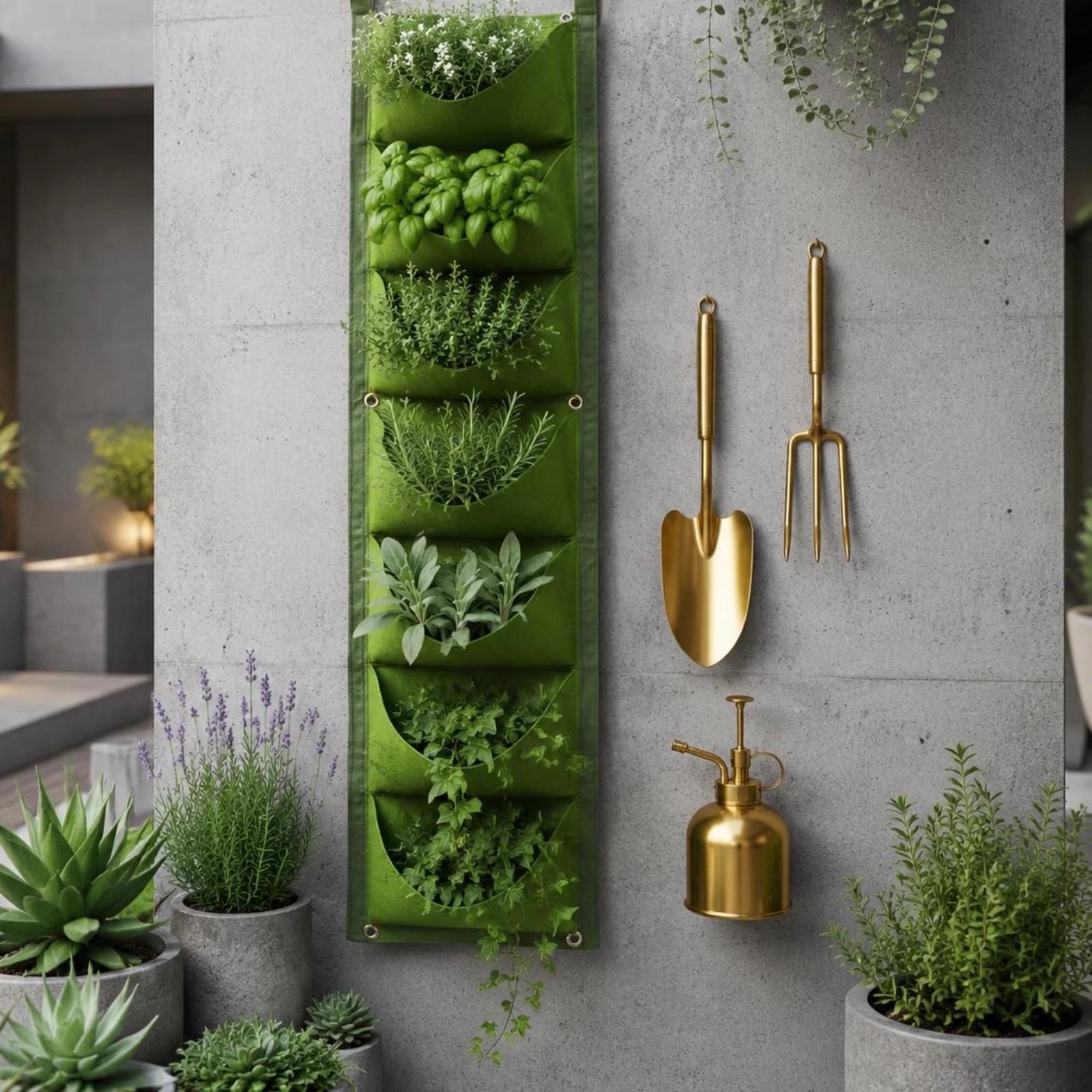 

7-Pocket Hanging Planter Indoor Outdoor Hanging Pocket Planter Vertical Grow Bag Space-Saving Garden Decor Multiple Pockets