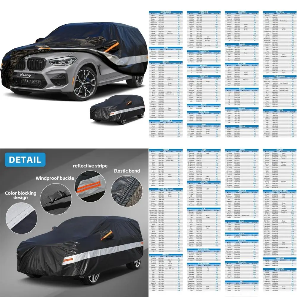 

All-Weather Waterproof SUV Car Cover - UV, Dust, Rain, Snow Protection - Custom Fit for Outdoor Use