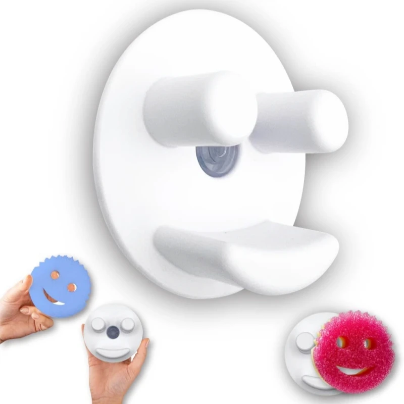 Smileful Kitchen Sponge Holder, Scrub Support, Kitchen Organizer, Dispenser for Drying Tools, Cleaning Tools, Rack de drenagem