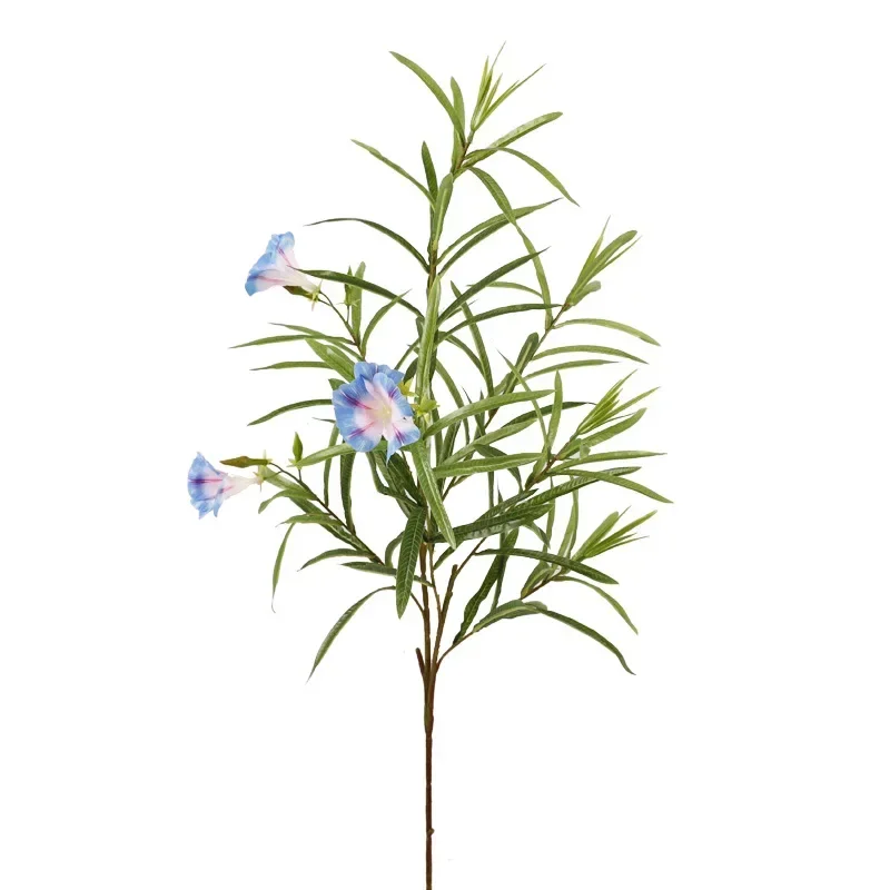 Artificial Morning Glory Silk Green Plant Fake Flower Wedding Decoration Simulation Phlox Floral Hall Decorated Blue Flowers