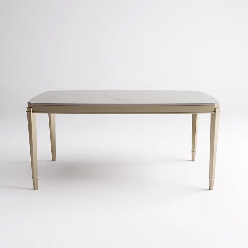 

Light Luxury Furniture American Dining Tables and Chairs Set Solid Wood round Modern Simple French Dining Table Rectangular