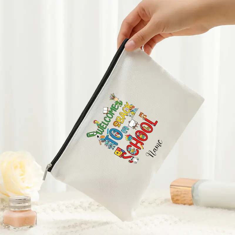 Personalized Customized Makeup Bag Multi Functional Storage Bag Lightweight Toiletry Bag Teacher or Student Back-to-School Gift