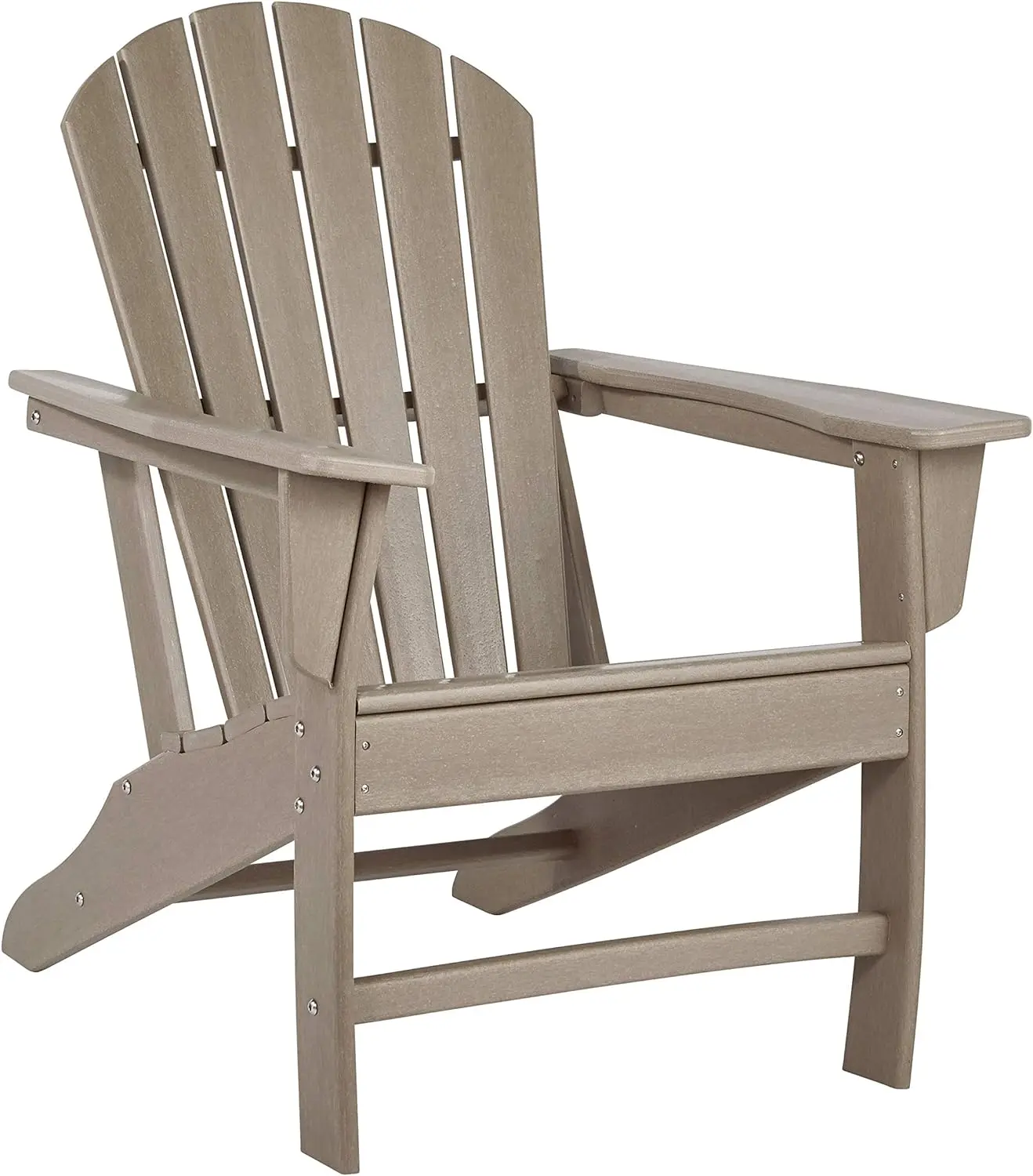 Ashley Sundown Outdoor Pátio Adirondack Cadeira, HDPE, castanho claro, Assinatura Design, Tesouro