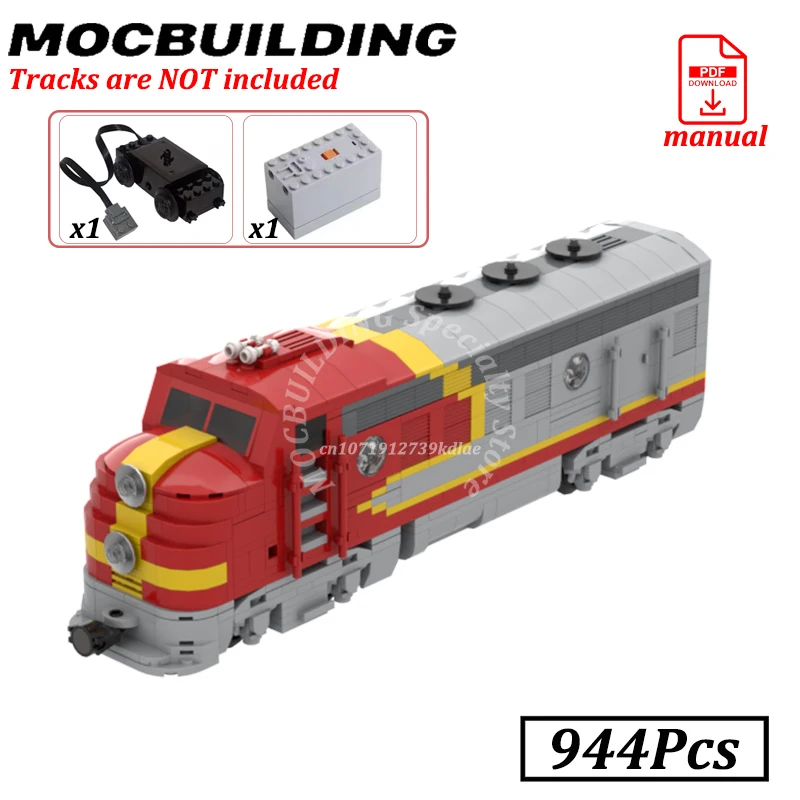 

Моторизованная модель локомотива MOC, строительные блоки, городская железная дорога, локомотив с мотором, конструктор, игрушки, подарки