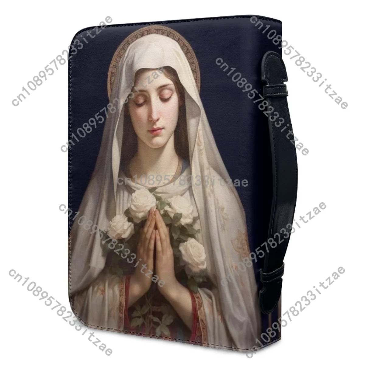 حقائب يد جلدية PU للنساء موضة جديدة مريم العذراء نمط طباعة حقيبة الكتاب المقدس المسيحية الكتاب المقدس دراسة كتاب صناديق التخزين المقدسة #4