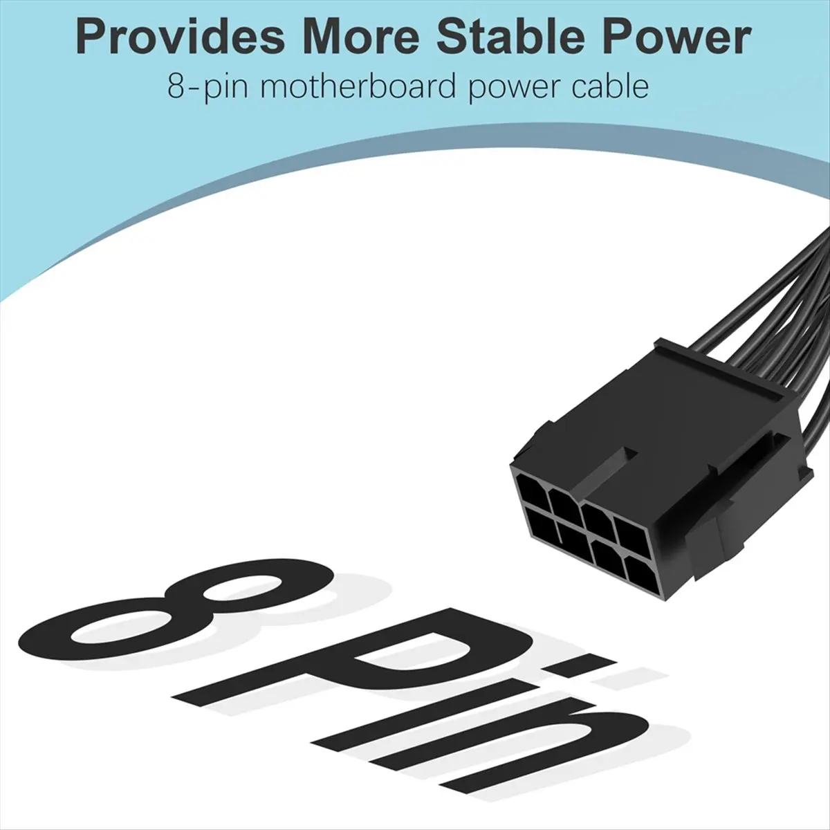 A46U 2Pcs CPU 8 Pin Extension Cable Motherboard ATX CPU 8 Pin Female to 8(4+4) Pin Male Extension Cable for Power Supply PSU