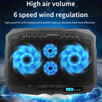 TISHRIC Laptop Cooler Four Fan Gaming Notebook Cooling Pad Led Screen Two USB Port 1100RPM Notebook Cooler For 12-17 Inch Laptop - Image 6