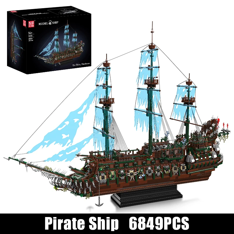 Mould King 13218 Piratenschip Speelgoed De MOC Grote Vliegende Hollander Bouwblok Assemblage Schipmodel Steenset Kinderen Kerstcadeau - afbeelding 1