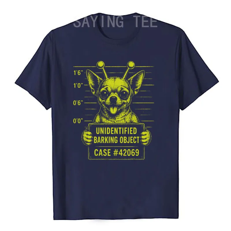 Alien Chihuahua Lustiges Fahndungsfoto Wissenschaft Hunde-Liebhaber Premium Weiches Baumwoll-T-Shirt Y2k UFO Alien Hund Grafik Spruch T-Shirt Streetwear Oberteile – Detail 10
