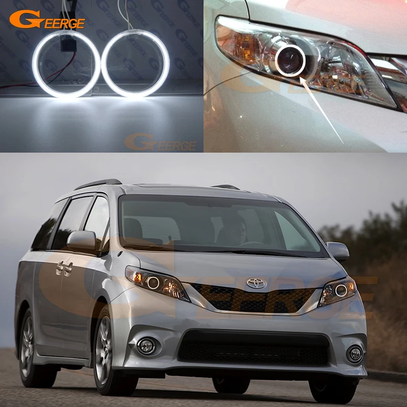 For Toyota Sienna L3 2010 2011 2012 2013 2014 Excellent Ultra Bright CCFL Angel Eyes Halo Rings Kit Car Accessories