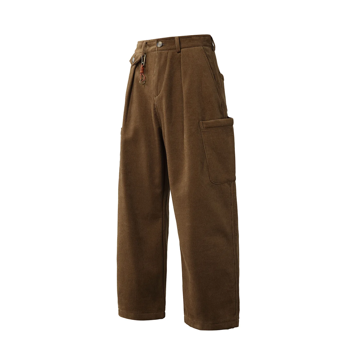 

American Vintage Corduroy Workwear Straight Leg Pants with Multi - Pockets for Autumn/Winter, Unisex Design