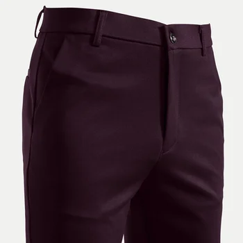 29-42 Men's Summer Thin Fashion Business Casual Suit Pants Long Pants Men's Elastic Straight Sleeve Formal Pants Plus Size 28-40 5