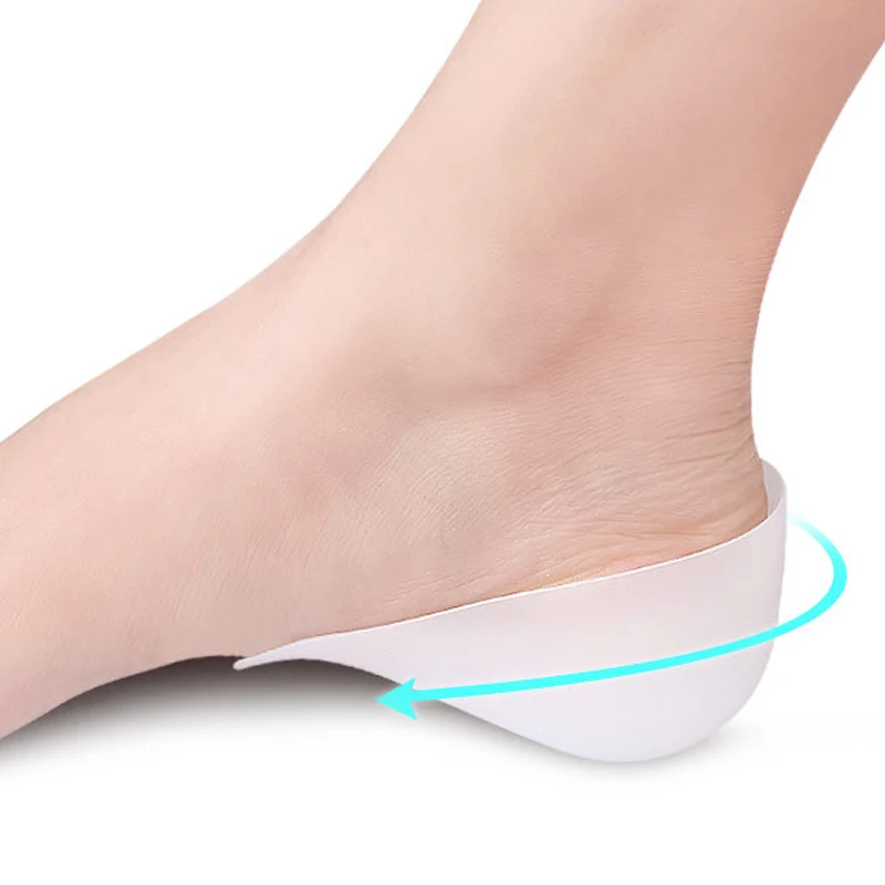 Semelles intérieures invisibles en Gel de Silicone, 2cm, rehausseur de chaussures pour chaussures, éperons, douleur, demi-talon, confort, 1 paire
