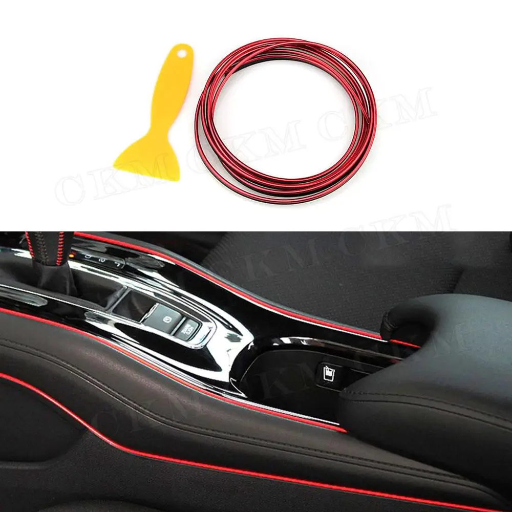 

5M Universal Car Door Dashboard Air Outlet Steering Wheel Styling Flexible Interior Decoration Moulding Trim Body Accessories