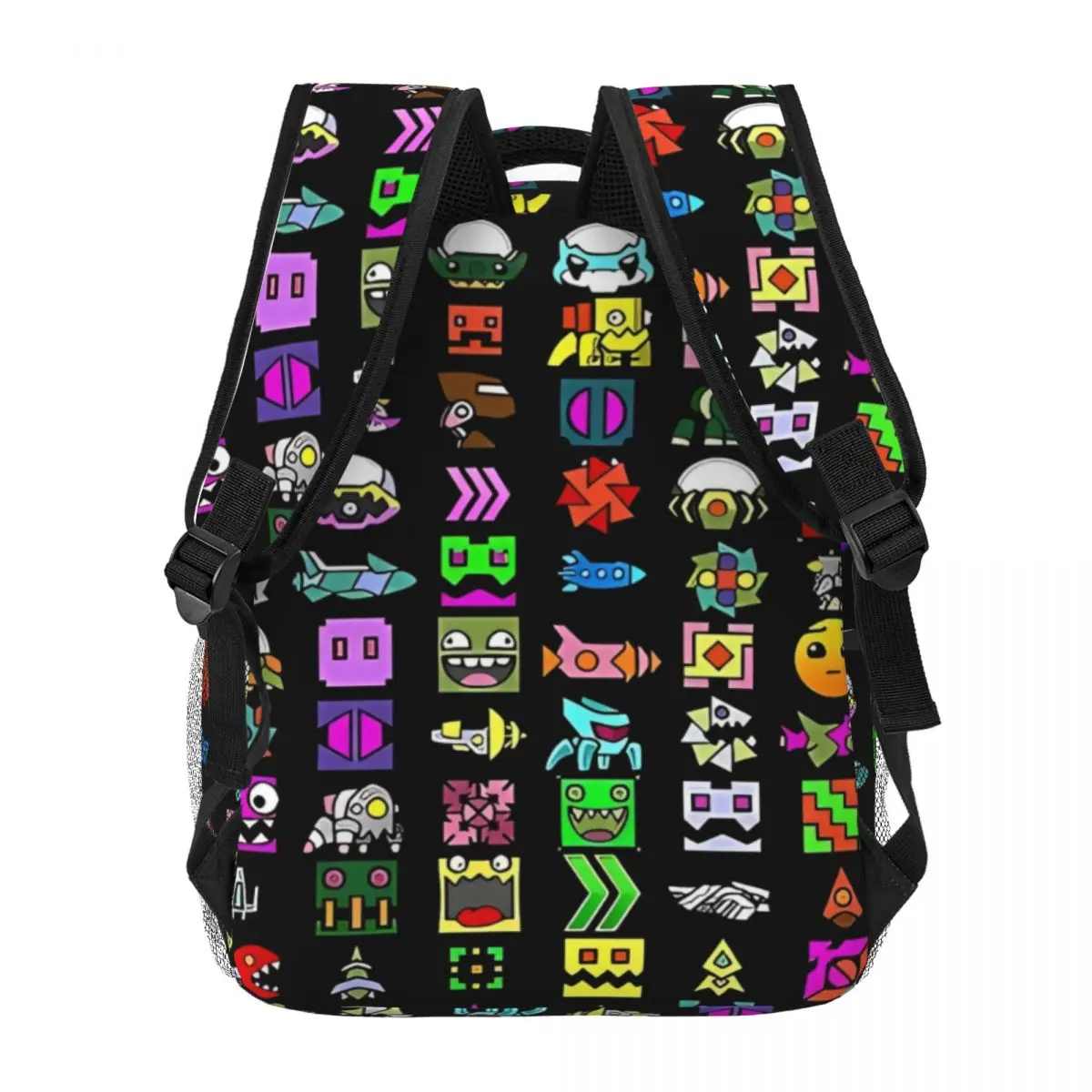 Geometry Dash Neuer modischer, wasserdichter Rucksack mit hoher Kapazität, trendige Laptop-Schulbuchtasche für Mädchen und Jungen