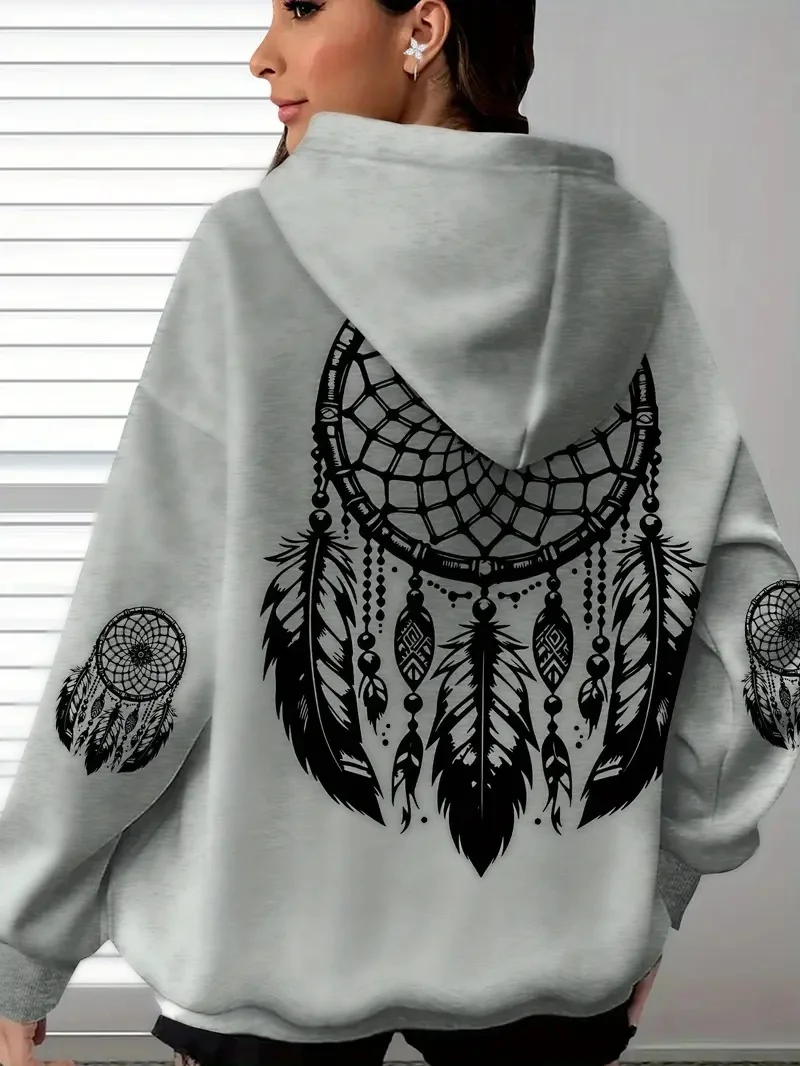 

25/26 Autumn/Winter Hoodie Y2K Dreamcatcher Theme INS Lazy Style American Street Oversized Women's and Children's Top