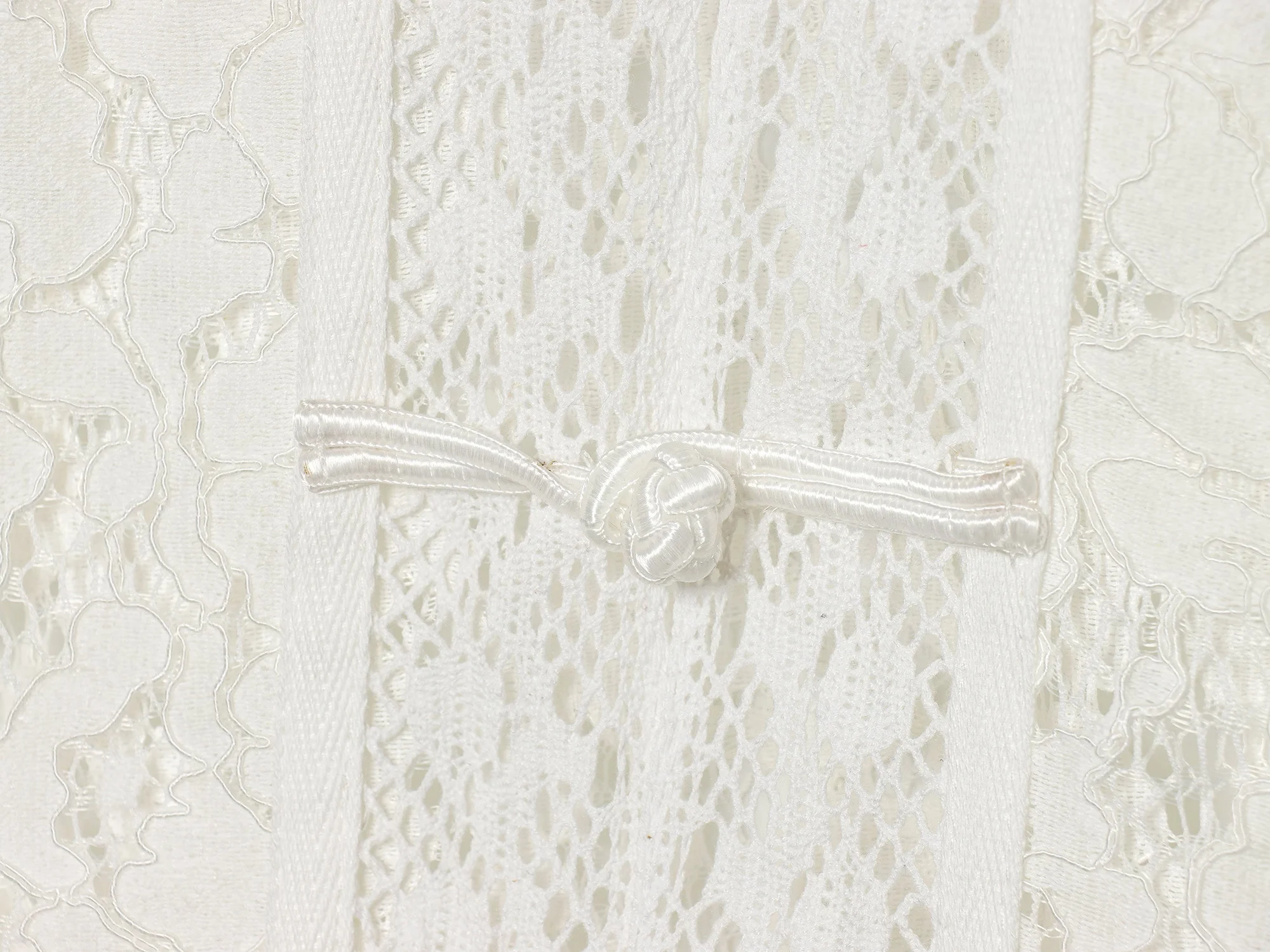 Chemisier Jacquard ajouré à manches longues pour femmes, chemise à col Mandarin, hauts à boutons grenouille