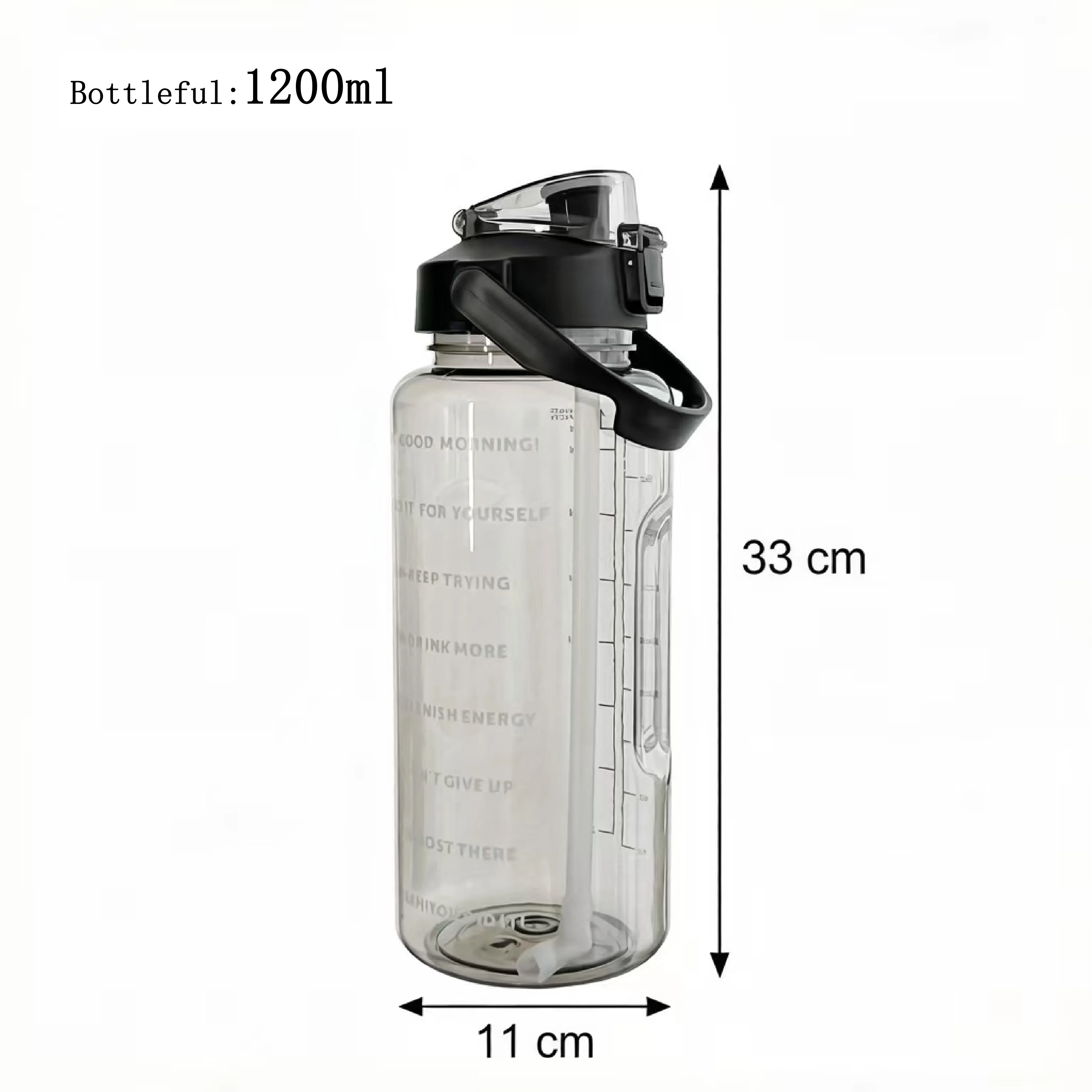 2000ml Large Capacity Water Bottle Classic Style Portable Design with Straw for On-the-Go Hydration Low Price Clearance Sale