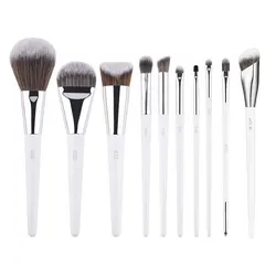 10pcs/set White Powder Makeup Brushes 3D Liquid Foundation Base Make up Brush Eyeshadow Detail Face Eye Concealer Beauty tool