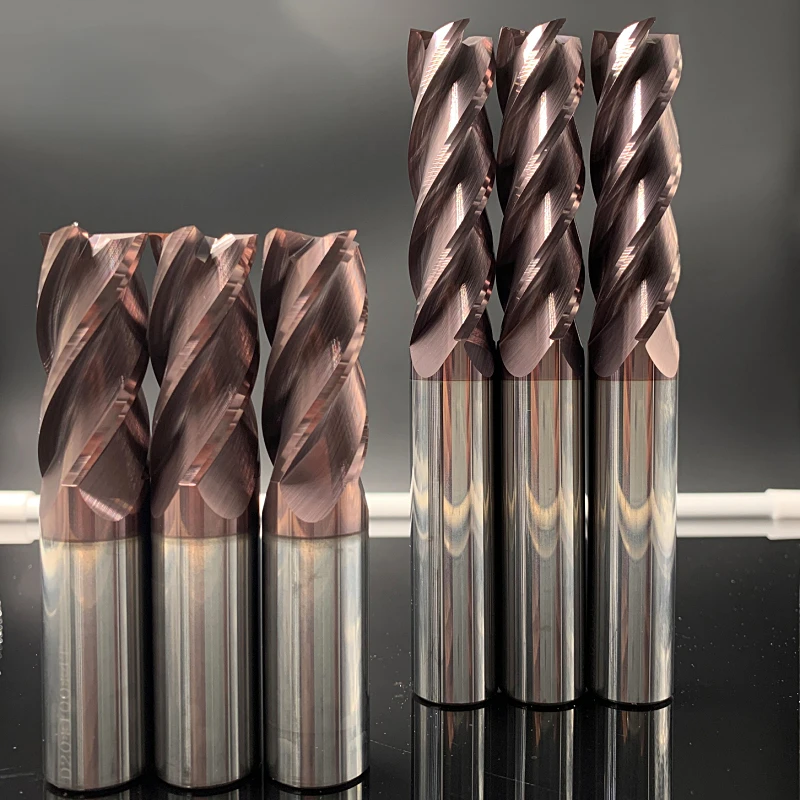 HRC62 Carbide End Mill Metal Steel  4 Flutes Tungsten Milling Cutter For Stainless steelCNC Finishing Machining Router End Mill