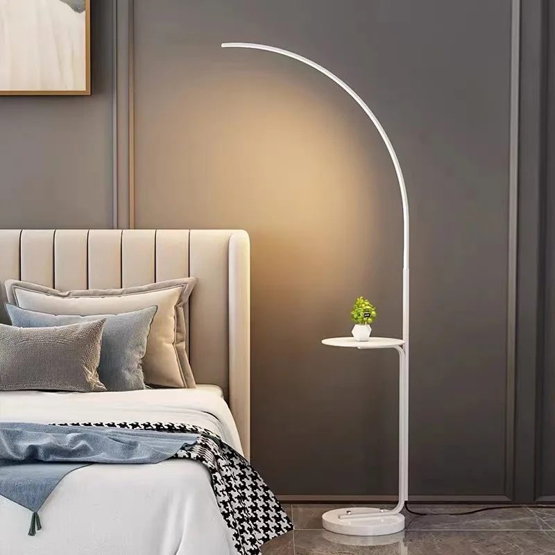 Nordic Vertical Fishing Lamp, Modern and Minimalist Bedroom, Study, Sofa Edge Floor Lamp, Creative Tray, Atmosphere Reading Lamp