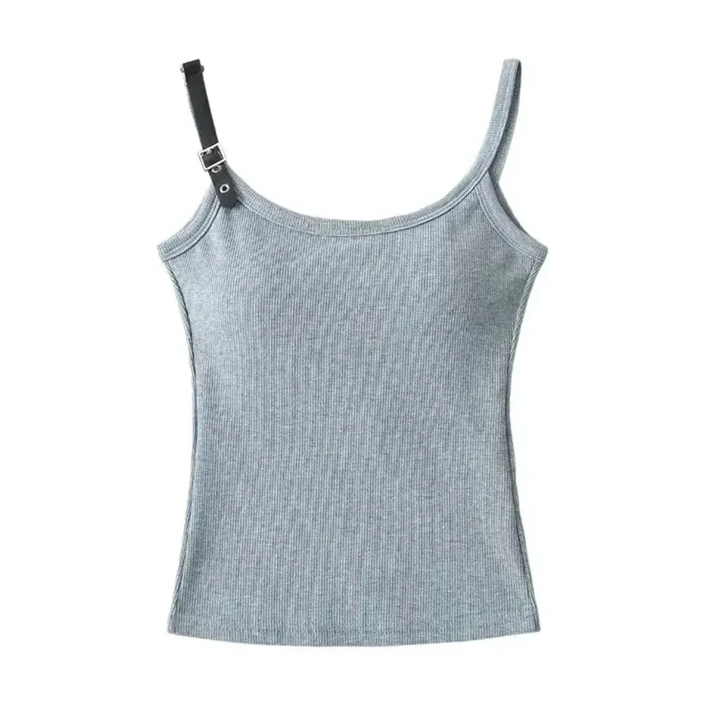 Top informal Ropa interior Ropa diaria Diseño de moda Ajuste suelto Estiramiento medio Patrón sólido Ropa de verano Todas las estaciones