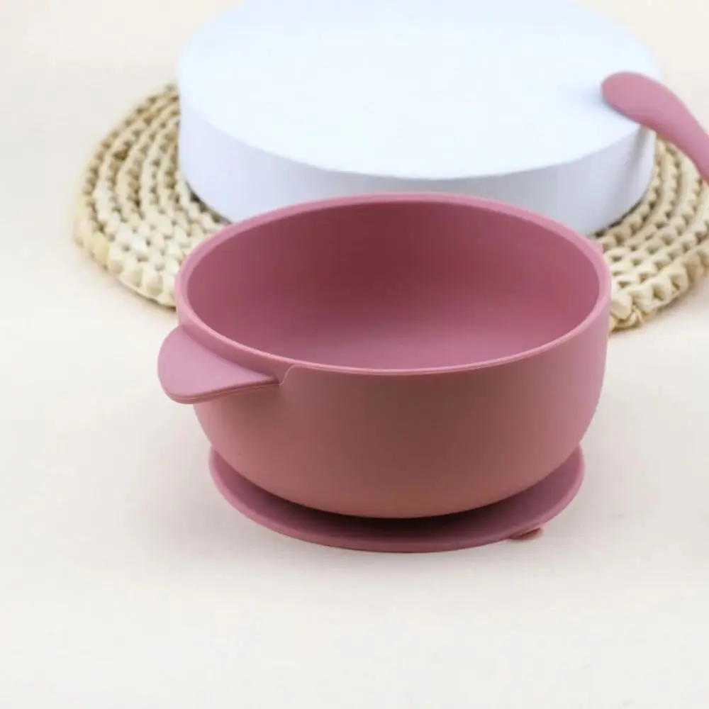 

Bowl Lid Spoon Set Baby Suction Dinner Bowl Non-Slip Durable Baby Silicone Suction Plate 400ML Waterproof Feeding Tableware