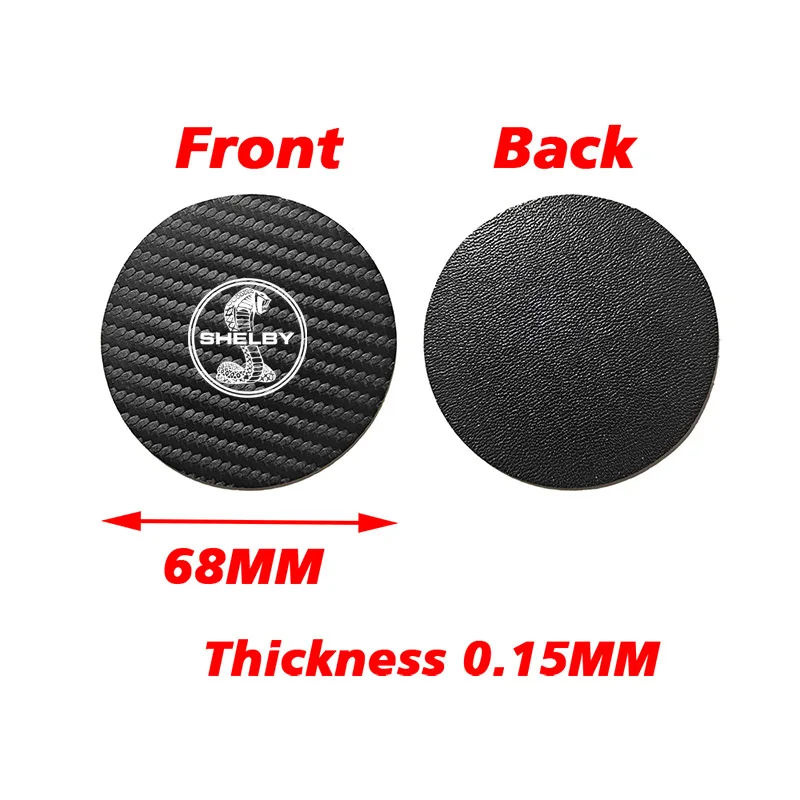 Car Interior Carbon Fiber Pu Leather Water Cup Pad For Ford Mustang SHELBY COBRA II MACH E Mustang 50 YEARS GT 4X4 Accessories