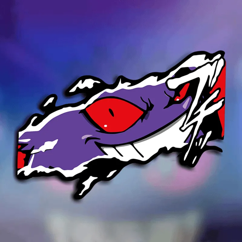 

Car Reflective Car Stickers Gengar Pokemon Evil Smile Style Scratch Stickers
